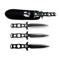 Kafatası tasarımlı kunai fırlatma bıçağı seti genel görünüm