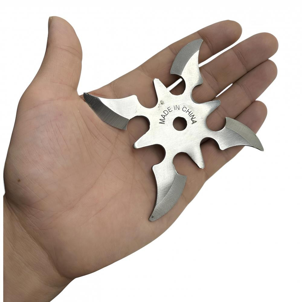 3 lü çelik gümüş shuriken seti koleksiyon ürünü