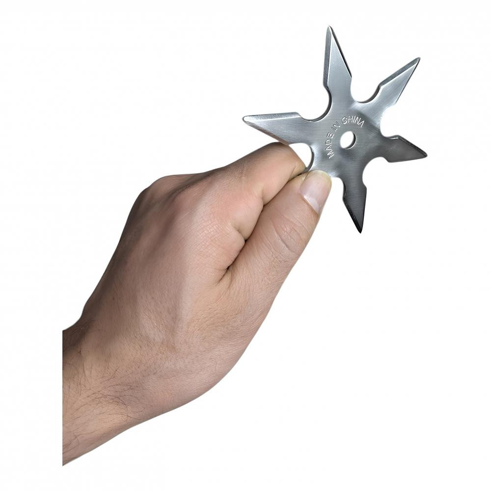 kalitelial.com gümüş çelik ninja yıldızları shuriken seti