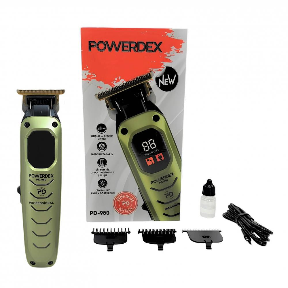 Powerdex PD-980 Dijital Ekranlı Profesyonel Tıraş Makinesi -  Epilasyon Ürünleri Kategorisi